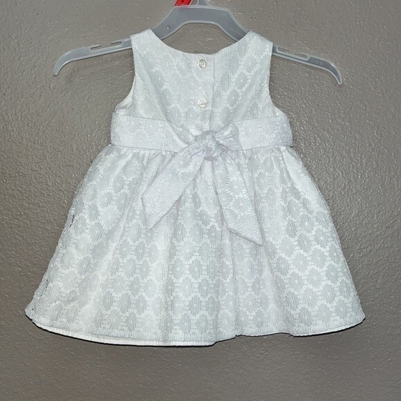 George infant baby girl dress Arctic White and pink size 12mo - Picture 11 of 13